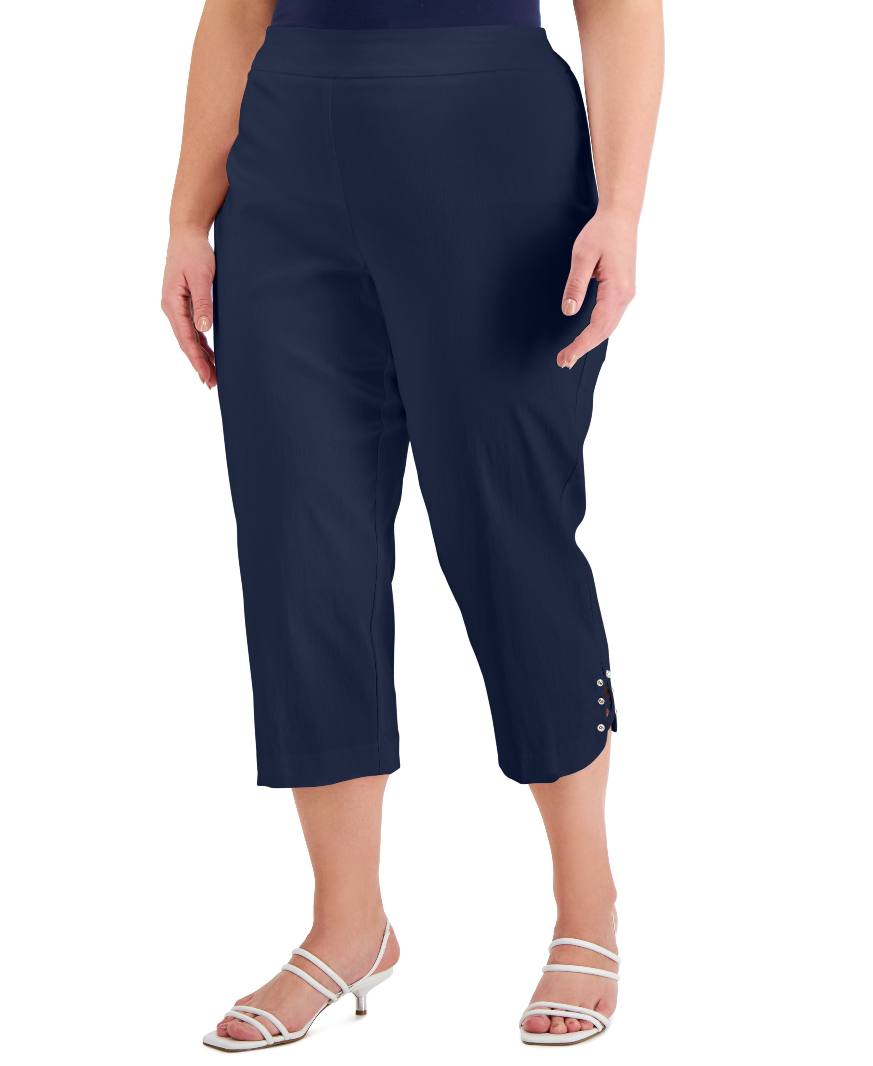 Bold Abstract Lattice Hem Capri Pant