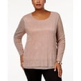 thumbnail image 1 of JM Collection Plus Size Layered Hem Pleated Top Rose Dawn 1x, 1 of 1