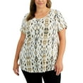 thumbnail image 1 of JM Collection Plus Size Market Print Top Neutral Combo 2X, 1 of 1
