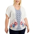 thumbnail image 1 of JM Collection Plus Size Mix Print Cold Shoulder Top Pacific Coast 2X, 1 of 1