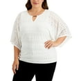 thumbnail image 1 of JM Collection Plus Size Poncho Top Bright White 1X, 1 of 1