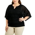 thumbnail image 1 of JM Collection Plus Size Poncho Top Deep Black 0X, 1 of 1