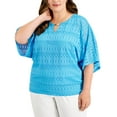 thumbnail image 1 of JM Collection Plus Size Poncho Top Ocean Turquoise 2X, 1 of 1