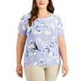 thumbnail image 1 of JM Collection Plus Size Printed Short Sleeve Top Popcorn Combo 2X, 1 of 1