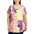 thumbnail image 1 of JM Collection Plus Size Printed Short Sleeve Top Starfish Combo 2X, 1 of 1