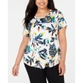 thumbnail image 1 of JM Collection Plus Size Printed Top Passion Floral 3X, 1 of 1