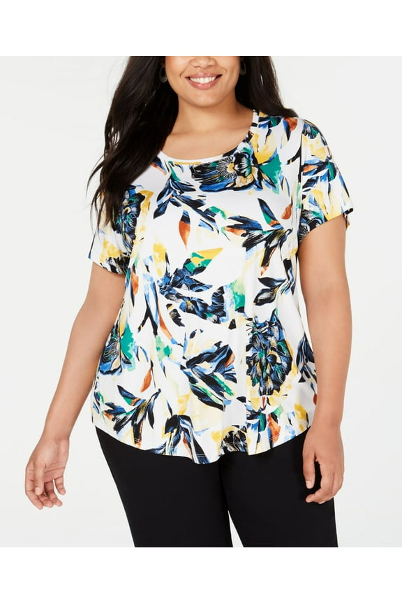 Plus Size Printed Top Passion Floral 3X