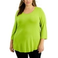 thumbnail image 1 of JM Collection Plus Size Scoopneck Top English Pea 2X, 1 of 1