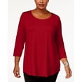 thumbnail image 1 of JM Collection Plus Size Scoopneck Top Real Red 2X, 1 of 1