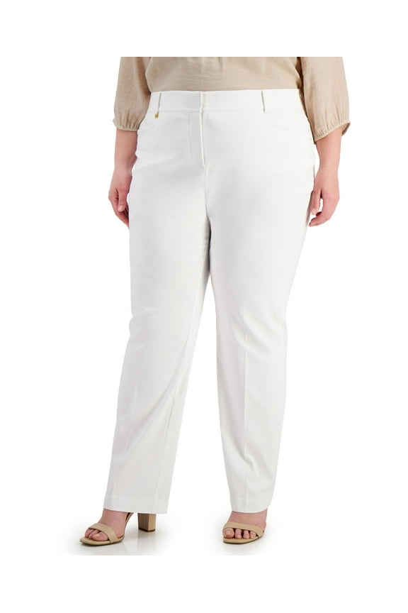 Plus Size Slim Leg Pants Bright White 28W