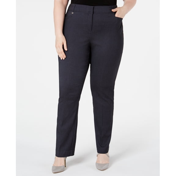 JM Collection Plus Size Slim Leg Pants Waverly Denim 24W