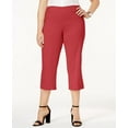 thumbnail image 1 of JM Collection Plus Size Tummy Control Pull On Capri Pants Cherry Flame 4X, 1 of 1