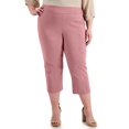 thumbnail image 1 of JM Collection Plus Size Tummy Control Pull On Capri Pants Fuchsia Tulip 2X, 1 of 1