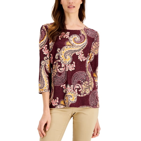 JM Collection Printed 3/4 Sleeve Tunic Port Combo 2XL