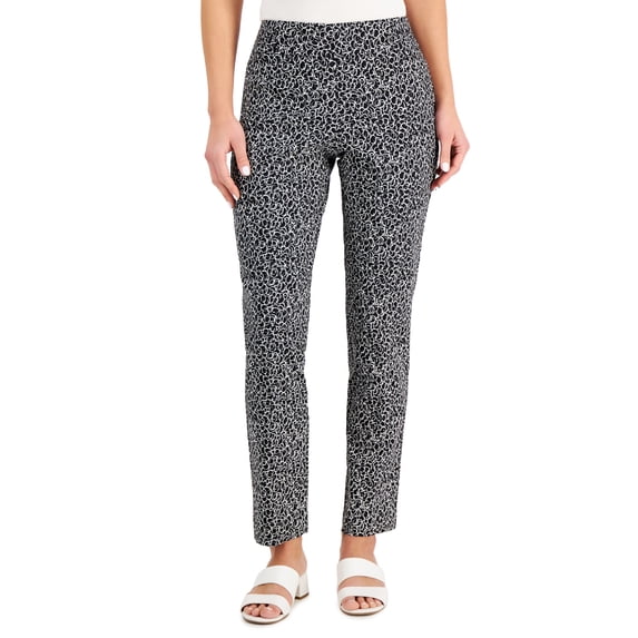 JM Collection Printed Band Leader Pants Deep Black Combo XL