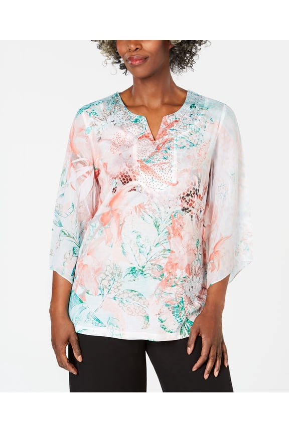 Printed Chiffon Top Orchestrated Dot L