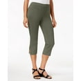 thumbnail image 1 of JM Collection Pull On Lattice Inset Capri Pants Olive Sprig XXL, 1 of 8