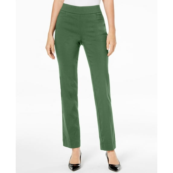 JM Collection Pull On Tummy Control Slim Leg Pants Pickled S