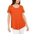 thumbnail image 1 of JM Collection Scoop Neck T-Shirt Orange Glaze L, 1 of 1