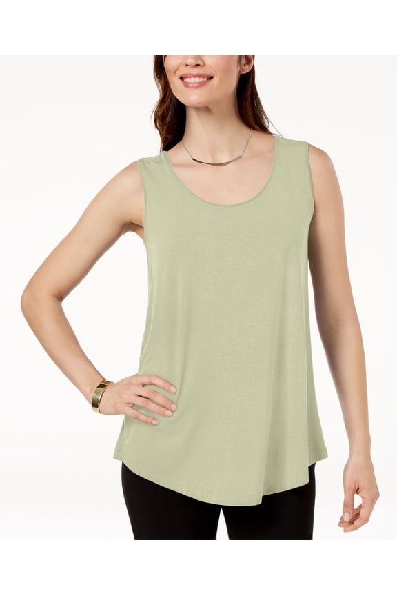 Scoop Neck Tank Top Beige S