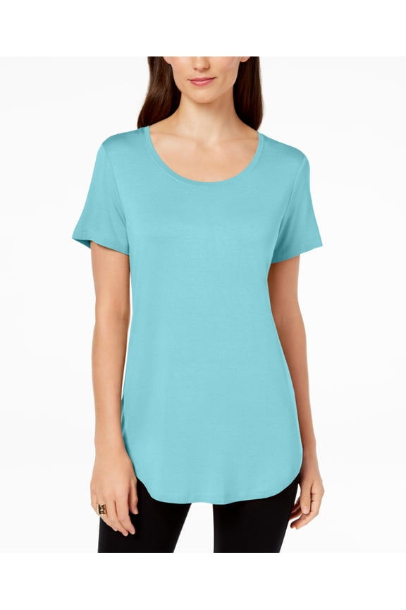Scoop Neck Top Aqua Flash XS