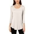 thumbnail image 1 of JM Collection Scoop Neck Top Eggshell M, 1 of 1