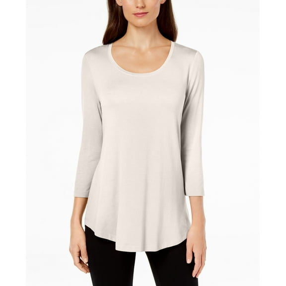 JM Collection Scoop Neck Top Eggshell 2XL