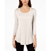 JM Collection Scoop Neck Top Eggshell S
