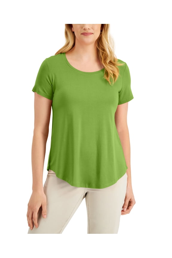 Scoop Neck Top Parrot Green M