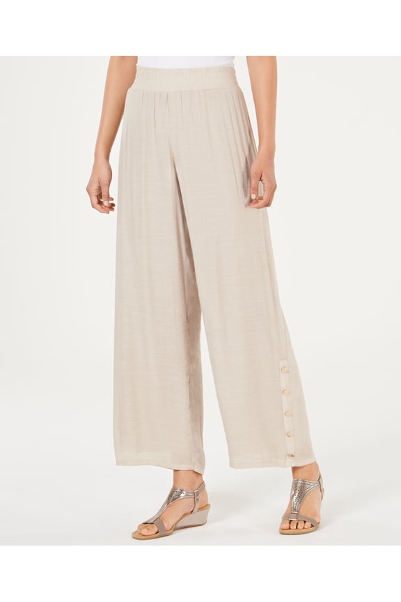 Side Seam Button Pants Sugar Sand 2XL