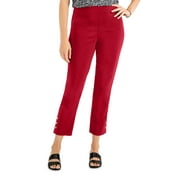 JM Collection Snap Hem Pull On Pants Real Red 2XL