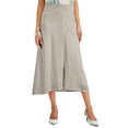 thumbnail image 1 of JM Collection Solid Maxi Skirt Stone M, 1 of 1
