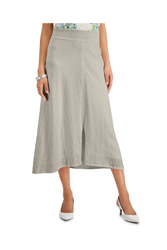 Solid Maxi Skirt Stone M