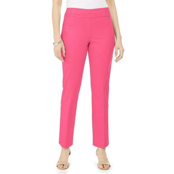 JM Collection Studded Pull On Pants Berry Sorbet PXL