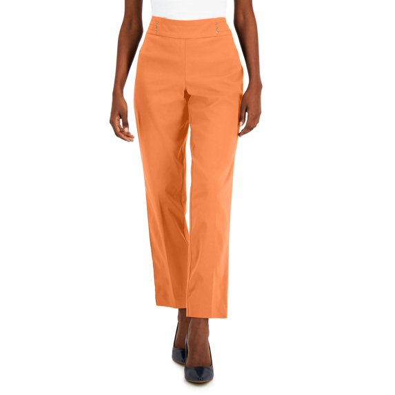 JM Collection Studded Pull On Pants Bright Tangelo PL