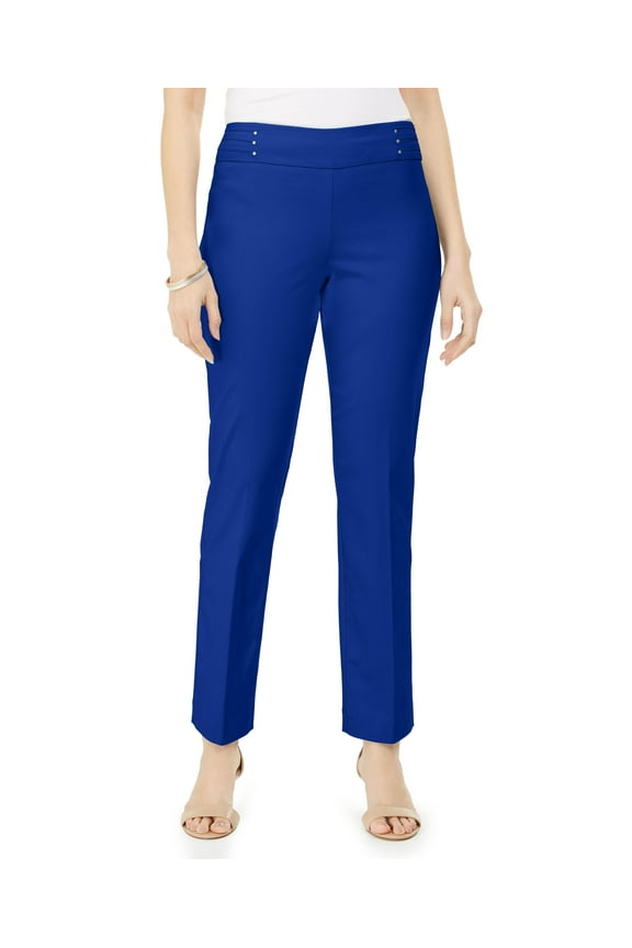 Studded Pull-On Tummy Control Pants Deep Cobalt XL