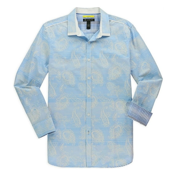 JM Collection Swirl Print Tie Hem Flare Sleeve Top Bright White Combo XS