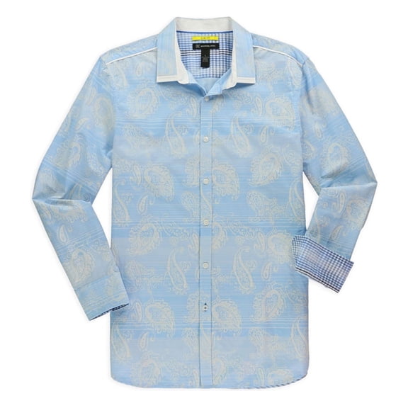 JM Collection Swirl Print Tie Hem Flare Sleeve Top Bright White Combo XS