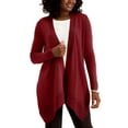 thumbnail image 1 of JM Collection Textured Hem Cascade Front Cardigan Winery M, 1 of 1