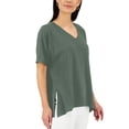 thumbnail image 1 of JM Collection Vented Hem Tunic Organic Green L, 1 of 1