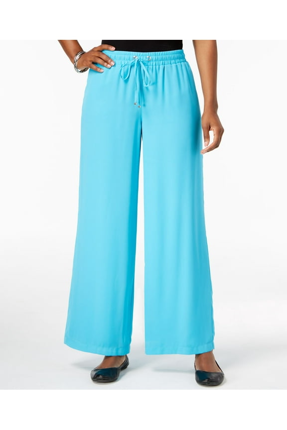 Wide Leg Drawstring Pants Reef Aqua XL