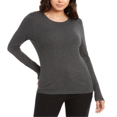 thumbnail image 1 of JM Collection Women's Button Cuff Crewneck Sweater Gray Size X-Small, 1 of 3