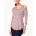 thumbnail image 1 of JM Collection Women's Cold-Shoulder Top Pink Size Medium, 1 of 3