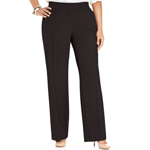JM Collection Plus Size Curvy-Fit Straight-Leg Pants Espresso Roast 22WP