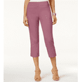 thumbnail image 1 of JM Collection Women's Embellished Pull on Capri Pants Pink Size XX-Large, 1 of 3