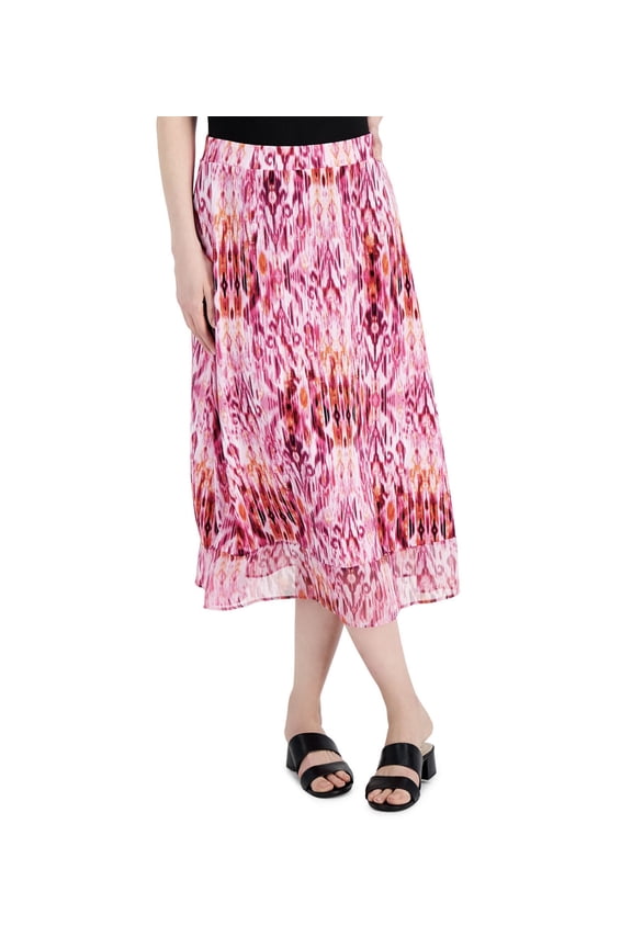 Womens Ikat Dreams Printed Skirt Cherry Flame Combo M