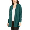 thumbnail image 1 of JM Collection Women's Open Front Cardigan Green Size Petite Medium, 1 of 3