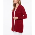 thumbnail image 1 of JM Collection Women's Open-Front Cardigan Red Size Small, 1 of 3
