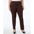 thumbnail image 1 of JM Collection Women's Plus & Petite Plus Size Tummy Control Slim-Leg Pants Brown Size 24W, 1 of 3
