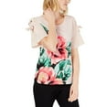 thumbnail image 1 of JM Collection Women's Plus Short Sleeve Printed Casual Top Rose Size 3 Extra Large, 1 of 4